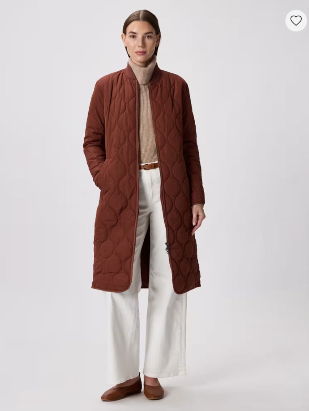 Quince Featherless Quilted Puffer Long Coat Redwood Brown